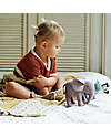 Olli Ella Set 3 Peluche Animali del Safari -  Fatti a Mano - Morbido Misto Lana Peluche