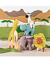 Olli Ella Set 3 Peluche Animali del Safari -  Fatti a Mano - Morbido Misto Lana Peluche