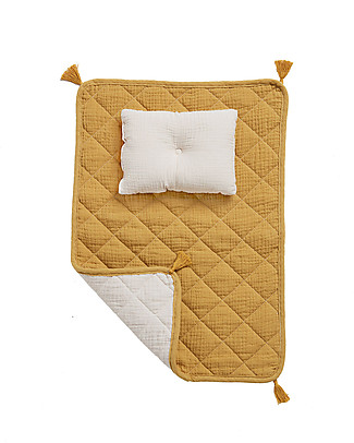 Olli Ella Set Piumino e Federa per Carrozzina per Bambole Strolley - Mostarda Accessori Bambole