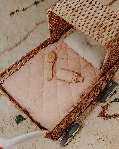 Olli Ella Set Piumino e Federa per Carrozzina per Bambole Strolley - Rose Accessori Bambole