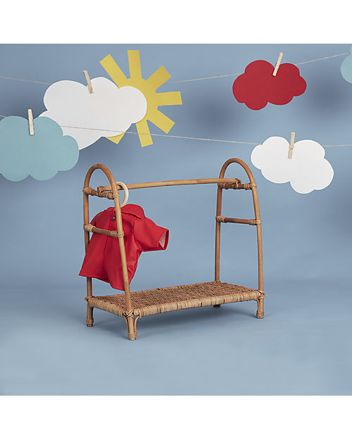 Olli Ella Set Vestiti Rainy - per Bambola Dinkum Doll - Rosso - 100% Cotone Accessori Bambole