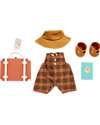 Olli Ella Set Vestiti Travel Togs per Bambola Dinkum Doll - Albicocca - 100% Cotone Accessori Bambole