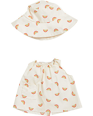 Olli Ella Set Vestiti Una Rainbow - per Bambola Dinkum Doll - Avorio - 35 cm - 100% Cotone Accessori Bambole