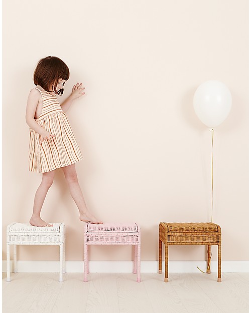 Olli Ella Sgabello in Rattan per Bambini, Natural - con Scomparto Segreto! Sgabelli