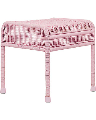 Olli Ella Sgabello in Rattan per Bambini, Rosa - con Scomparto Segreto! Sedie