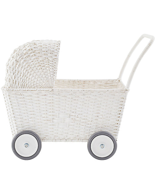 Olli Ella Strolley, Carrozzina per Bambole, Vimini - Bianco Carrozzine per Bambole
