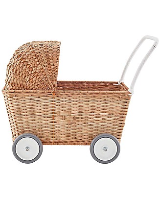 Olli Ella Strolley, Carrozzina per Bambole, Vimini - Natural Carrozzine Per Bambole