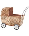 Olli Ella Strolley, Carrozzina per Bambole, Vimini - Natural Carrozzine per Bambole