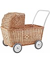 Olli Ella Strolley, Carrozzina per Bambole, Vimini - Natural Carrozzine per Bambole