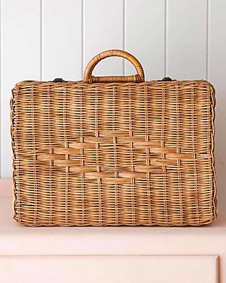 Olli Ella Valigia Toaty con Manici - Rattan Naturale Borse da Viaggio
