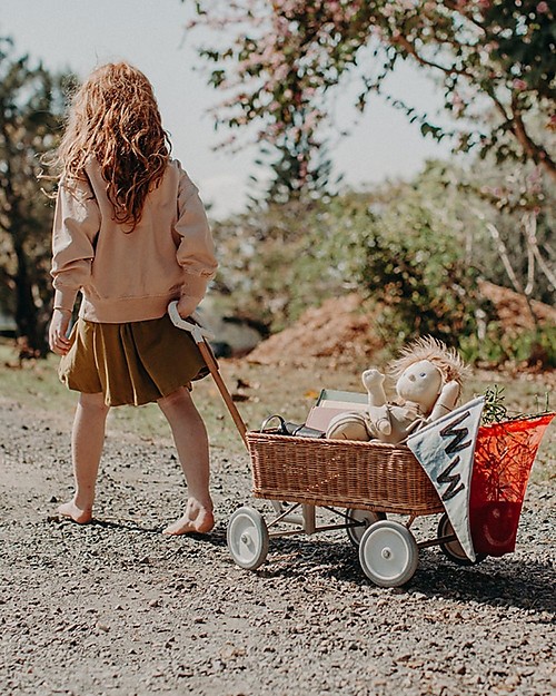 Olli Ella Wonder Wagon in Rattan - Naturale - Fatto a Mano! unisex (bambini)