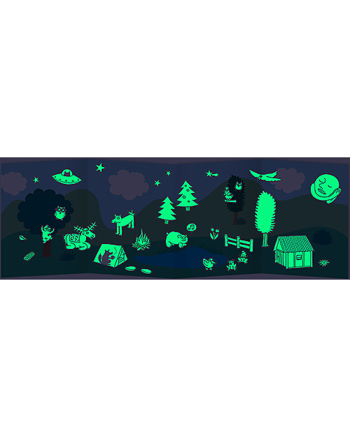 Omy Adesivi Fluorescenti, Natura - Brillano al Buio, Stampa ecologica su carta riciclata! Adesivi da Parete