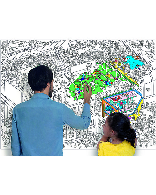Omy Calcio - Poster Gigante da Colorare (100 x 70 cm) - Stampa ecologica su carta riciclata! Disegnare e Colorare