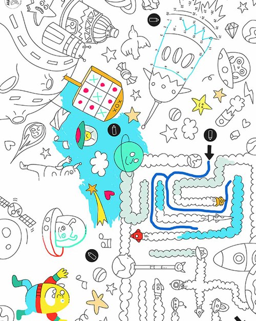 Omy Games - Tovagliette da Colorare 24 Pezzi - Stampa ecologica su carta riciclata! Disegnare e Colorare