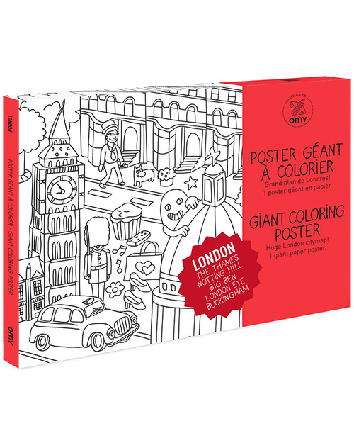 Omy Londra - Poster da Colorare (115 x 80 cm) - stampa ecologica su carta riciclata! Disegnare e Colorare