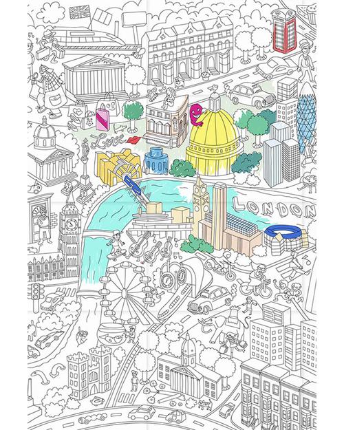 Omy Londra - Poster da Colorare (115 x 80 cm) - stampa ecologica su carta riciclata! Disegnare e Colorare