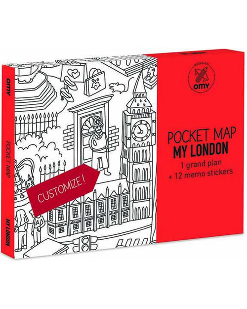 Omy Mappa Tascabile da Colorare - Londra (carta riciclata double-face!) Disegnare e Colorare