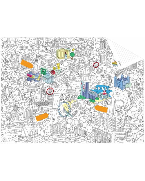 Omy Mappa Tascabile da Colorare - Londra (carta riciclata double-face!) Disegnare e Colorare