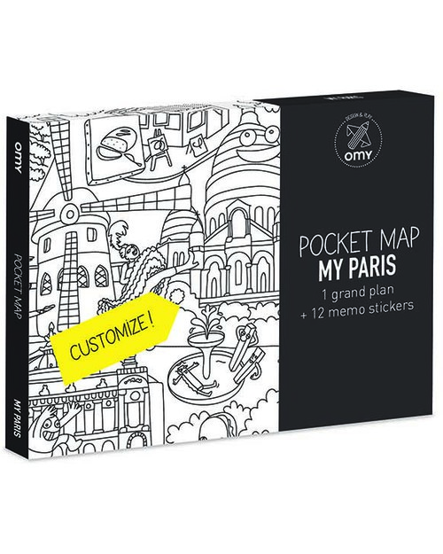 Omy Mappa Tascabile da Colorare - Parigi (carta riciclata double-face!) Disegnare e Colorare