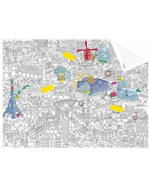 Omy Mappa Tascabile da Colorare - Parigi (carta riciclata double-face!) Disegnare e Colorare