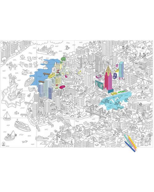Omy New York - Poster da Colorare (115 x 80 cm) - Stampa ecologica su carta riciclata! Disegnare e Colorare