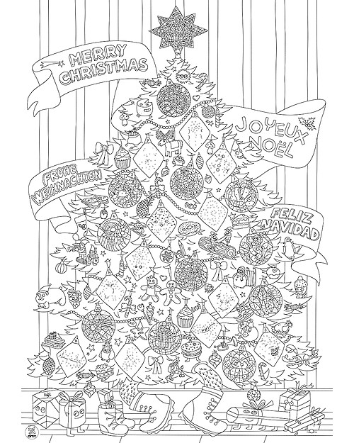 Omy Poster Gigante da Colorare di Natale! 70 x 100 cm + Adesivi che si Illuminano -  Stampa ecologica su carta riciclata! Disegnare e Colorare
