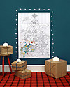 Omy Poster Gigante da Colorare di Natale! 70 x 100 cm + Adesivi che si Illuminano -  Stampa ecologica su carta riciclata! Disegnare e Colorare