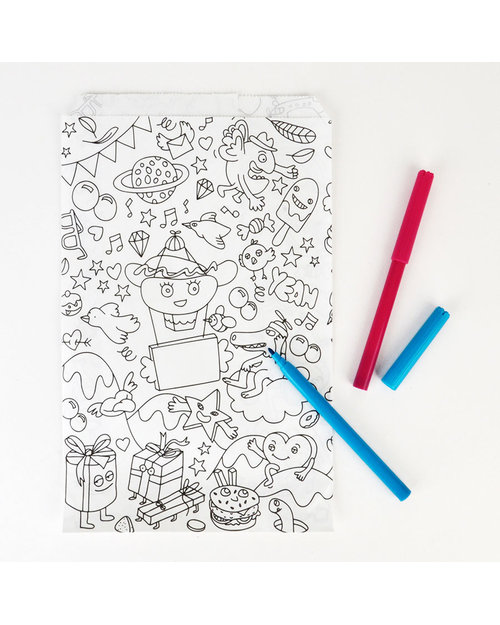 Omy Set 10 Sacchetti Regalo da Colorare - carta riciclata! Kit Fai Da Te