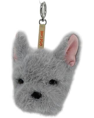 One Love Plush Charm Remy il Bulldog - Grigio - 14 x 13 x 10 cm - 100% Materiali Riciclati Pupazzi
