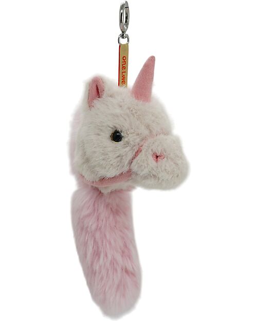 One Love Plush Charm Spirit l'Unicorno - Bianco e Rosa - 25 x 8 x 12 cm - 100% Materiali Riciclati Pupazzi