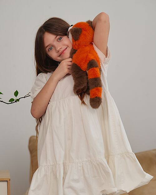 One Love Plush Peluche Ponderato Rusty il Panda Rosso - il Peluche che ti Abbraccia - 43 x 15 x 15 cm - 100% Materiali Riciclati Peluche