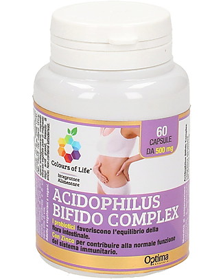 Optima Naturals Acidophilus Bifido Complex 60 Capsule - Equilibrio flora Intestinale Integratori alimentari