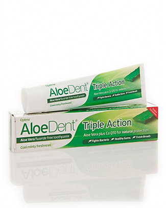 Optima Naturals AloeDent Dentifricio Tripla Azione, 100 ml - Protezione totale Dentifricio e Spazzolini