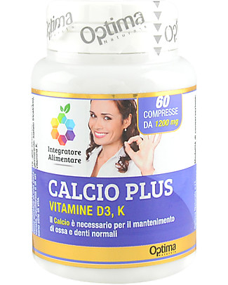 Optima Naturals Calcio plus, 60 Compresse - Mantenimento di Ossa e Denti Integratori alimentari