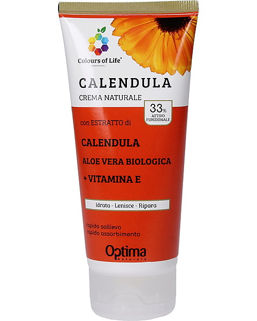 Optima Naturals Crema Eudermica Naturale Calendula, 100 ml - Per scottature o Dermatiti Creme e Olii