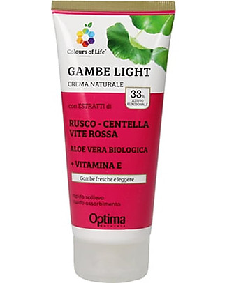 Optima Naturals Crema Eudermica Naturale Gambe Light, 100 ml - Gambe Leggere Creme e Olii
