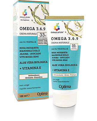 Optima Naturals Crema Eudermica Naturale Omega 3.6.9, 100 ml - Idrata e Protegge Creme e Olii