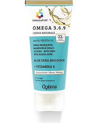Optima Naturals Crema Eudermica Naturale Omega 3.6.9, 100 ml - Idrata e Protegge Creme e Olii