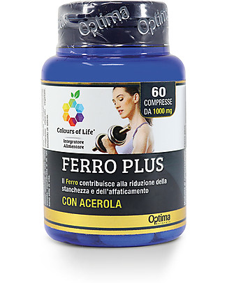 Optima Naturals Ferro Plus, 60 compresse - Riduce Fatica e Stanchezza Integratori alimentari