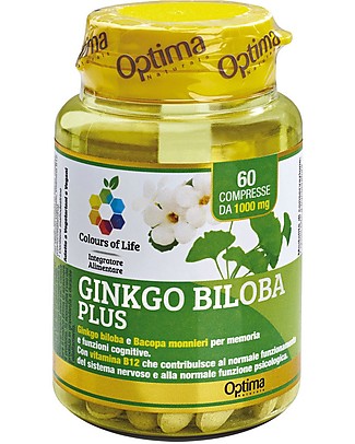 Optima Naturals Ginkgo Biloba Plus, 60 compresse - Migliora le Funzioni Cognitive Integratori alimentari