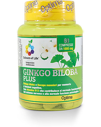 Optima Naturals Ginkgo Biloba Plus, 60 compresse - Migliora le Funzioni Cognitive Integratori alimentari