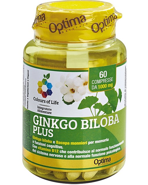 Optima Naturals Ginkgo Biloba Plus, 60 compresse - Migliora le Funzioni Cognitive Pappe