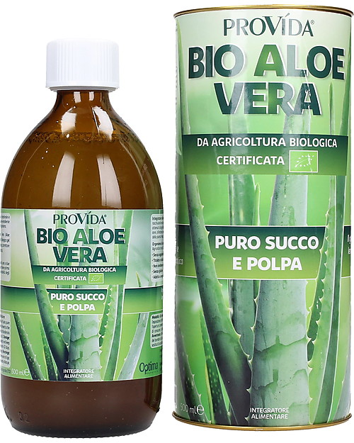 Optima Naturals Provida Bio Aloe Vera Succo e Polpa, 500 ml - Depura e aiuta la Digestione Rimedi Naturali