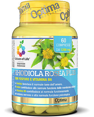 Optima Naturals Rhodiola Rosea Plus - 60 Compresse - Favorisce il Normale Tono dell'Umore Integratori alimentari