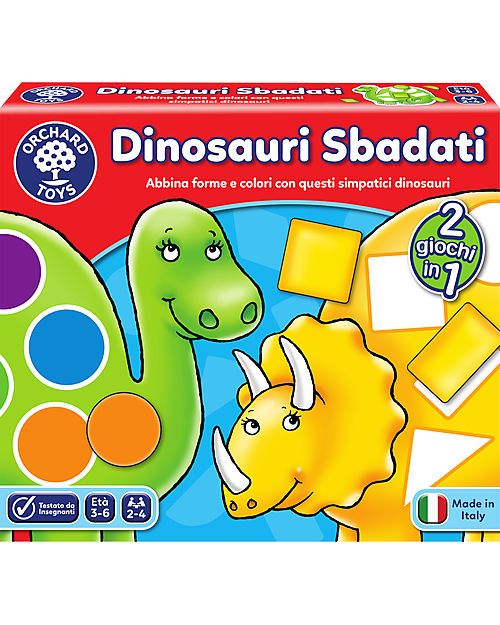 Orchard Toys Gioco da Tavolo Dinosauri Sbadati - Un gioco di abbinamento di forme e colori con simpatici dinosauri. Giochi da Tavolo