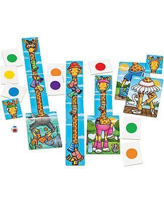 Orchard Toys Gioco da Tavolo Giraffe con le Sciarpe - Raccogli quante più sciarpe possibili in questo divertente gioco di colori e abbinamenti! Giochi da Tavolo