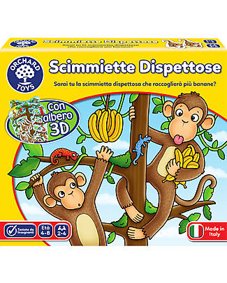 Orchard Toys Gioco da Tavolo Scimmiette Dispettose - Sarai tu la scimmietta dispettosa che raccoglierà più banane? Giochi da Tavolo