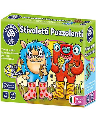Orchard Toys Gioco da Tavolo Stivaletti Puzzolenti - Trova e abbina le paia di stivaletti per i tuoi mostriciattoli! Giochi da Tavolo