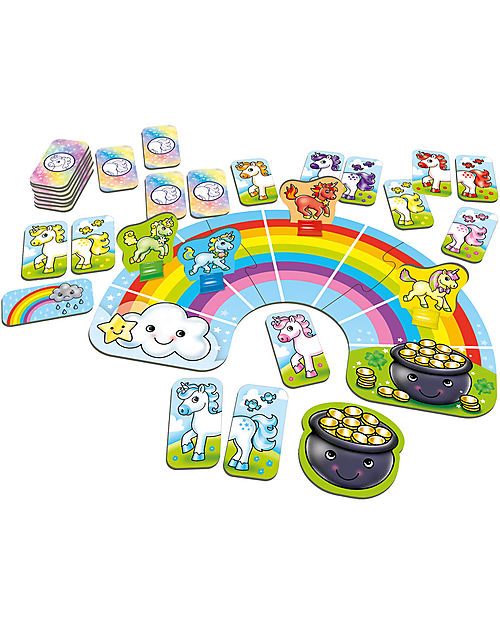 Orchard Toys Gioco da Tavolo Unicorni dell'Arcobaleno - Fai correre sull’arcobaleno i tuoi unicorni in questo gioco di abbinamento dei colori! Giochi da Tavolo