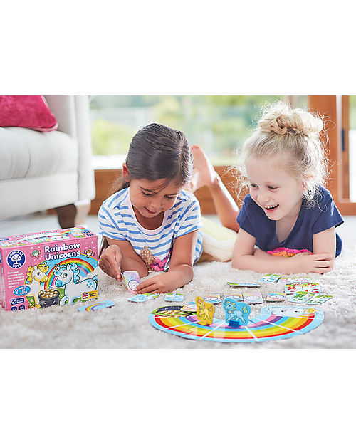 Orchard Toys Gioco da Tavolo Unicorni dell'Arcobaleno - Fai correre sull’arcobaleno i tuoi unicorni in questo gioco di abbinamento dei colori! Giochi da Tavolo